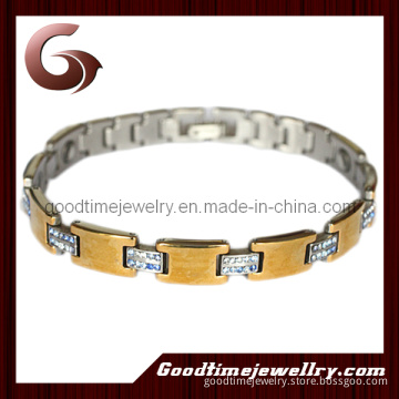 Rose Gold Stainless Steel Magnetic Bracelet with Dianmond